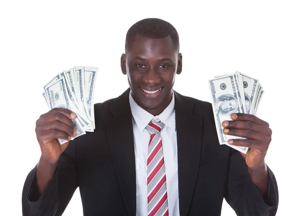 Businessman Holding Banknotes — Stock Photo, Image