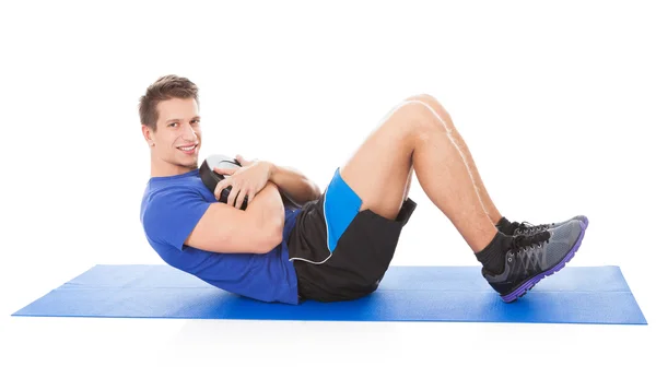 Young Man Doing Crunches — Stock Photo, Image