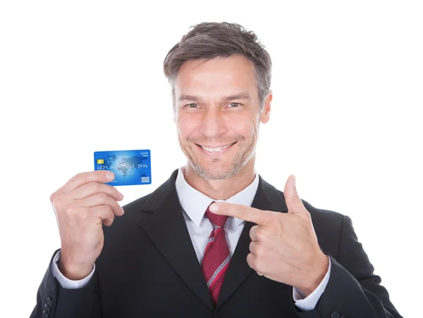 Businessman Holding Credit Card — Stock Photo, Image