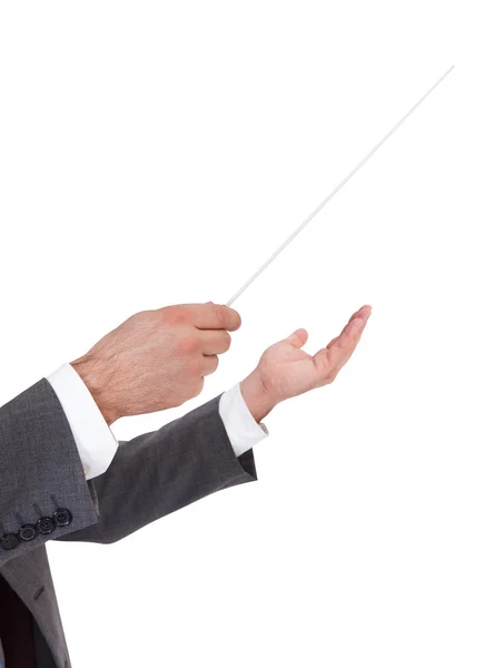 Person dirigiert mit Dirigentenstab — Stockfoto