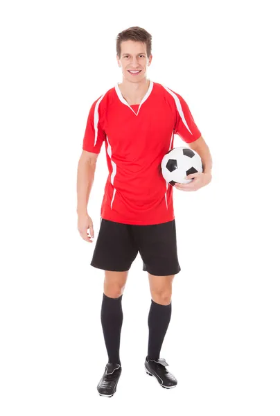 Happy Young Soccer Player — Stock Photo, Image