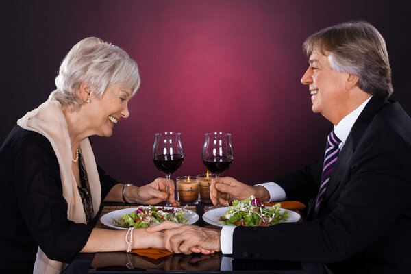 Senior Couple In A Restaurant