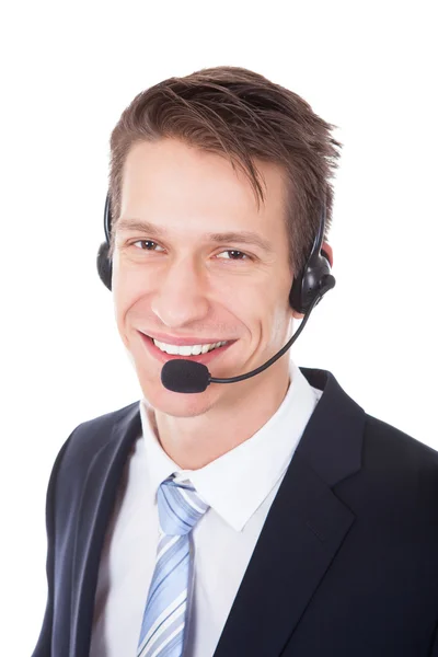 Young Wearing Headset Isolated — Stock Photo, Image