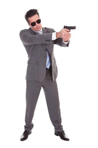 Young Man With Gun — Stock Photo, Image