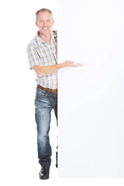 Mature Man Holding Placard — Stock Photo, Image