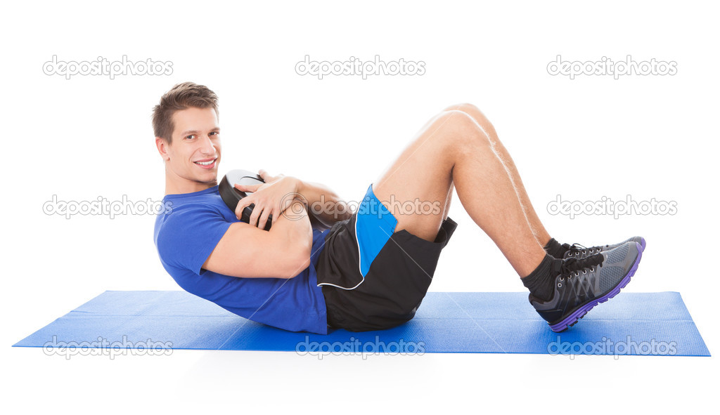 Young Man Doing Crunches