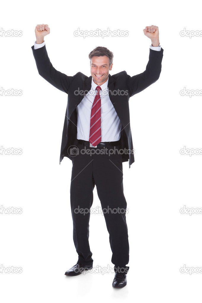 Excited Mature Businessman