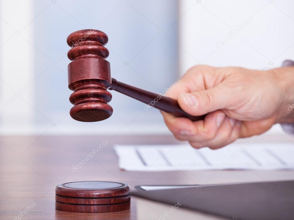 Male Judge In A Courtroom
