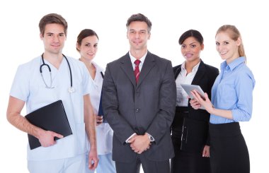 iş adamları ve doktorlar grubu