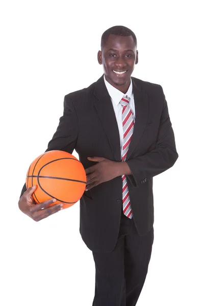 Businessman Playing Basketball — Stock Photo, Image