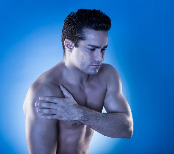 Young Man Suffering From Shoulder Pain — Stock Photo, Image