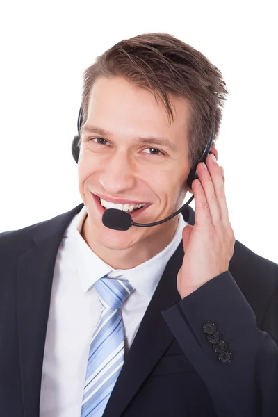 Empresario con auriculares — Foto de Stock