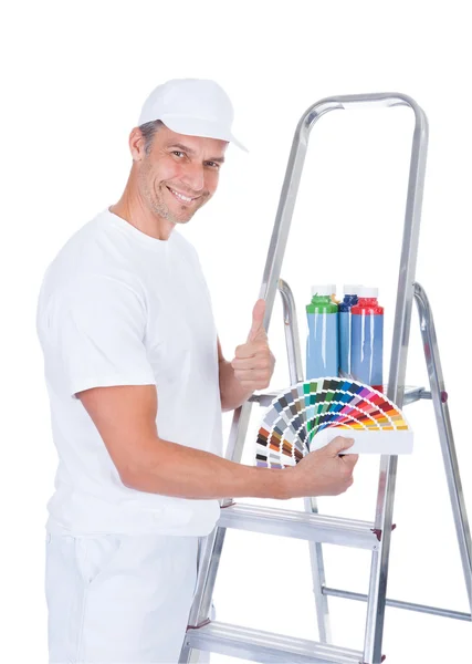 Pintor con libro de muestras — Foto de Stock