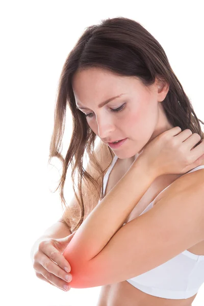 Woman Suffering From Elbow Pain — Stock Photo, Image