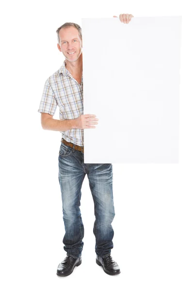 Mature Man Holding Placard — Stock Photo, Image