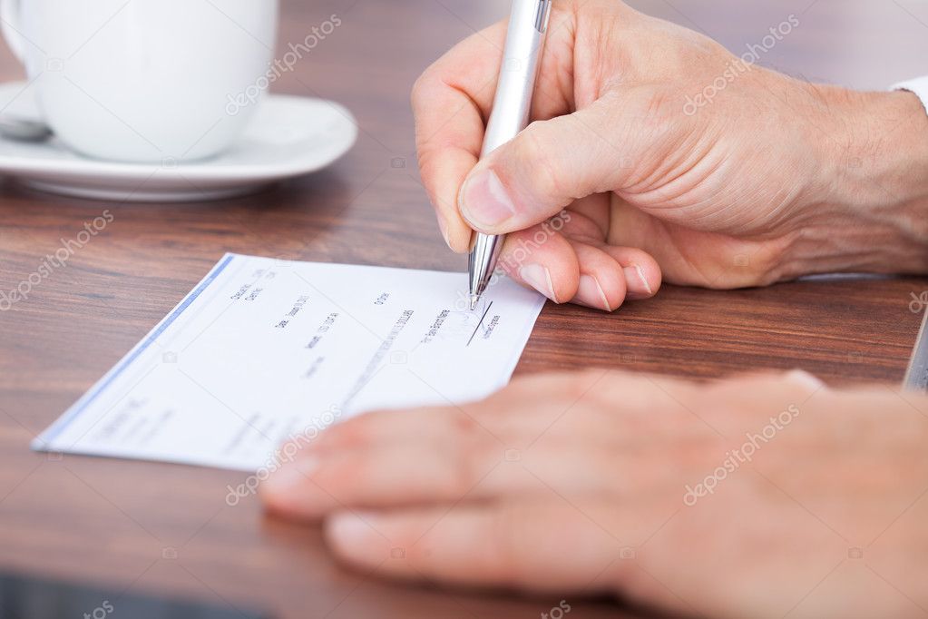Filling Out The Amount On A Cheque