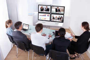 video konferans işadamları grubu