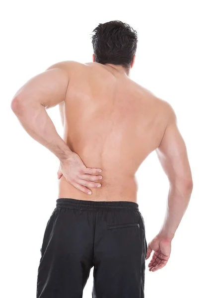 Άνθρωπος που υποφέρει από πόνο στην πλάτη — Φωτογραφία Αρχείου