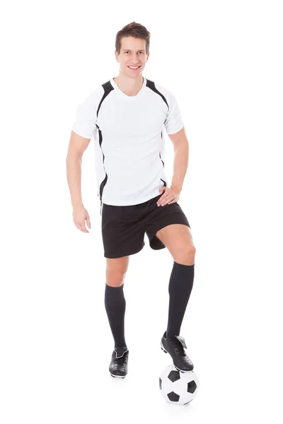 Happy Male Soccer Player — Stock Photo, Image