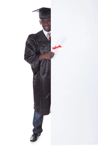 Graduation Man With Bill Board — Stock Photo, Image