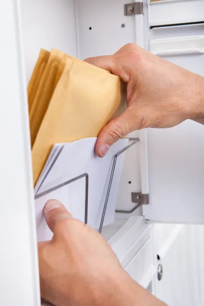 Postman Keeping Letters — Stock Photo, Image