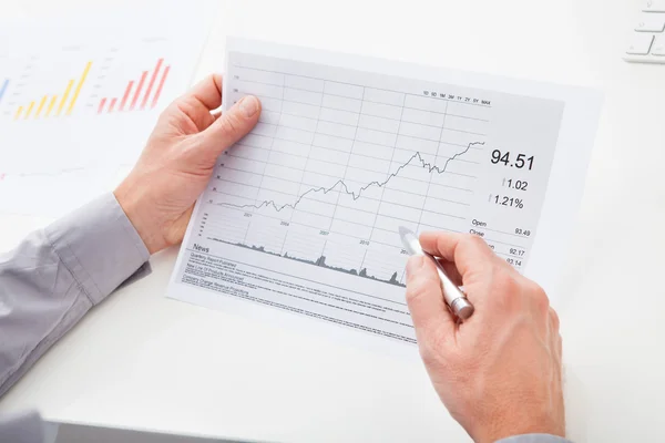 Businessman Analyzing Financial Document — Stock Photo, Image