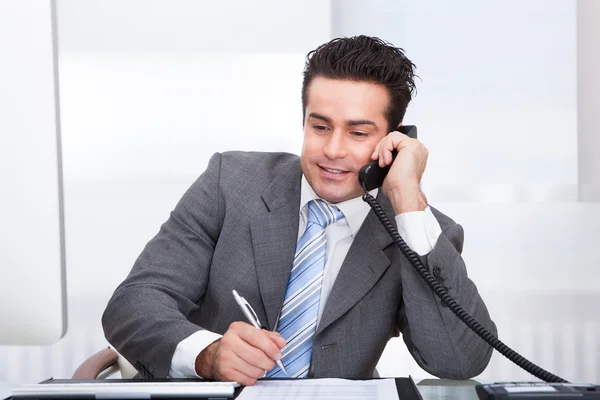 Businessman Talking On Telephone — Stock Photo, Image