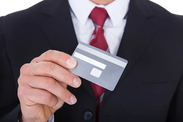 Businessman Holding Credit Card — Stock Photo, Image