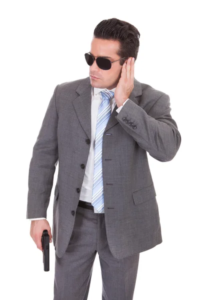 Young Man With Gun — Stock Photo, Image