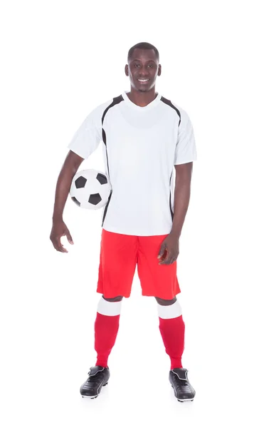 Professional Soccer Player With Ball — Stock Photo, Image