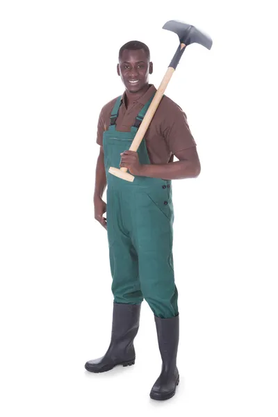 Male Gardener With Shovel — Stock Photo, Image