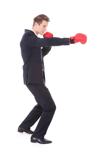 Businessman Boxing — Stock Photo, Image