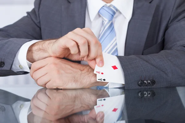 Businessperson Removing Ace From The Sleeve — Stock Photo, Image