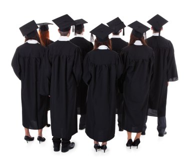 grote groep studenten afstuderen