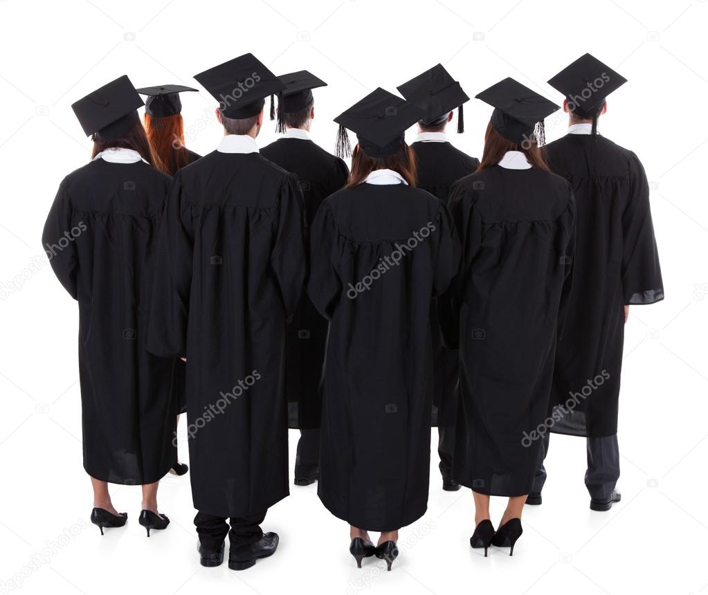 Large group of students graduating