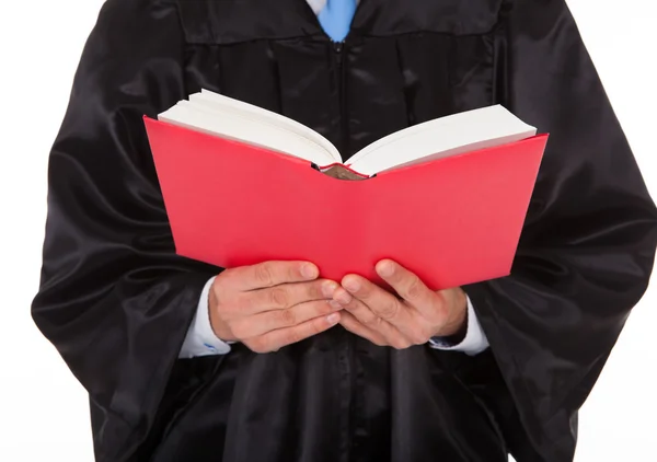 Judge Holding Statute Book — Stock Photo, Image