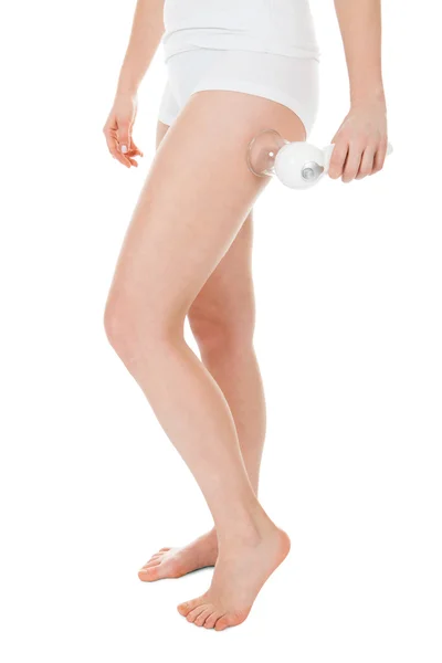 Frau bekommt Lasertherapie — Stockfoto