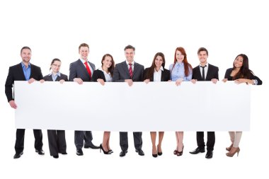 banner sunulması iş adamları büyük bir grup
