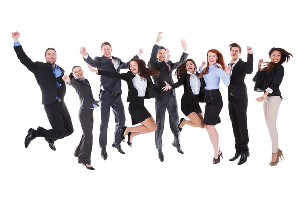 Large group of excited business people — Stock Photo, Image