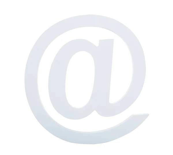 Światło szary znak używany w adresy e-mail — Zdjęcie stockowe