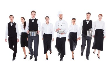 Garsonların ve garsonların büyük grup