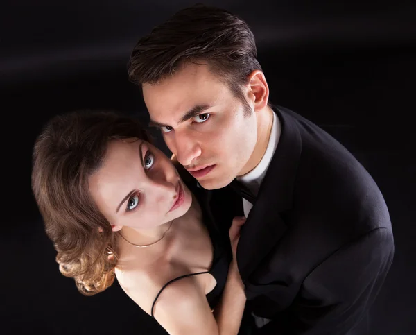 Overhead View Of Couple Kissing — Stock Photo, Image