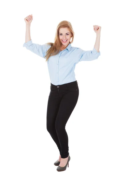 Sonriente mujer extática — Foto de Stock