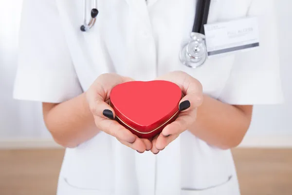 Doctor Holding Heart — Stock Photo, Image