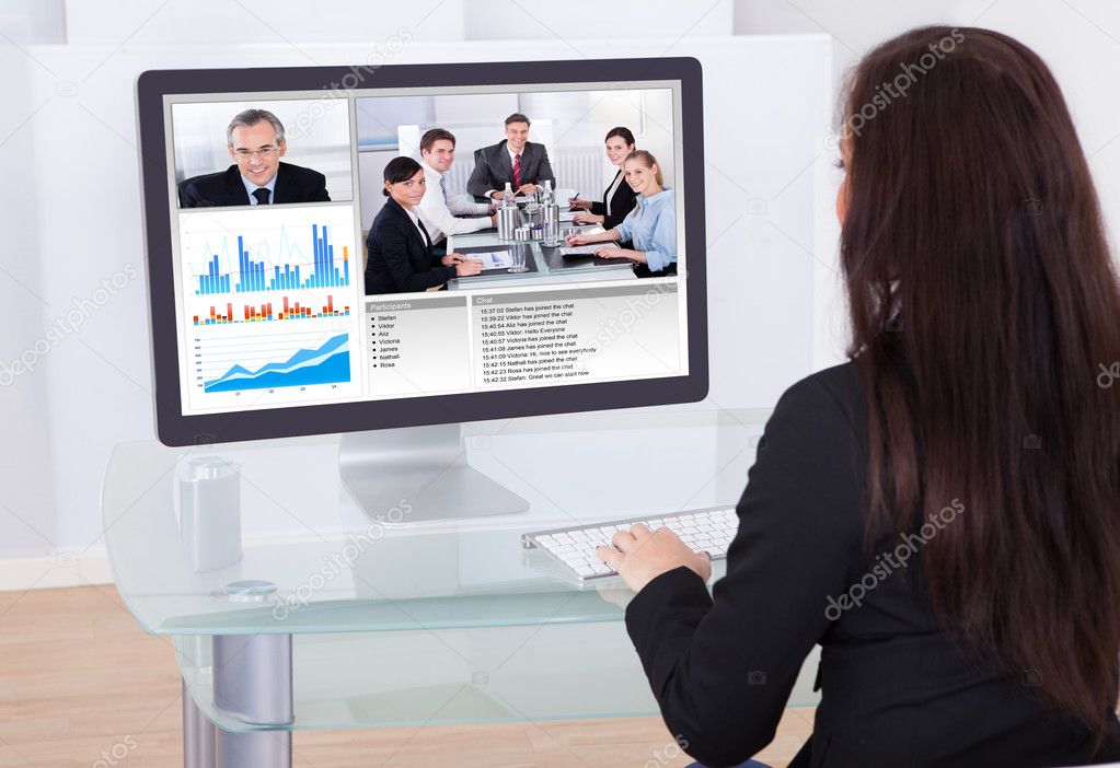 Businesswoman Having Video Conference