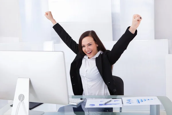 Successful Businesswoman In Office Stock Picture