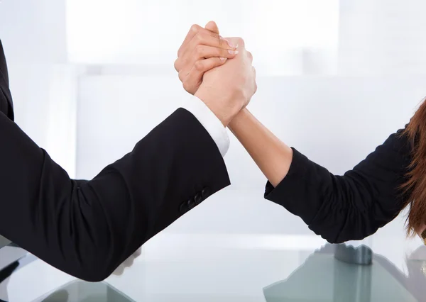Business Colleagues Arm Wrestling — Stock Photo, Image