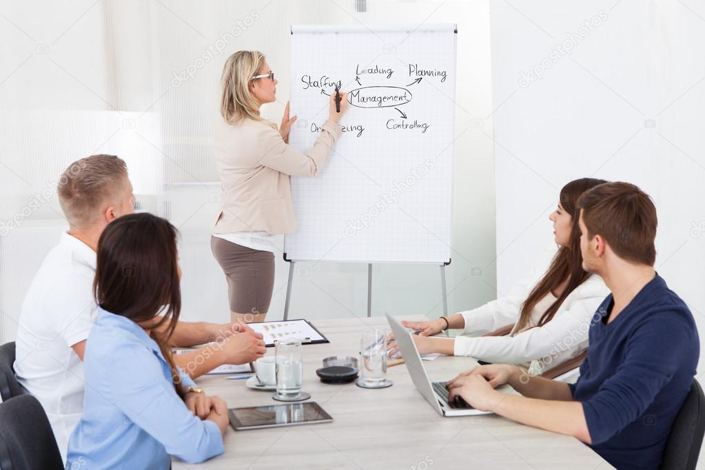 Businesswoman Giving Presentation To Colleagues