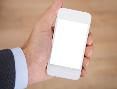 Boş ekranlı akıllı telefonu tut