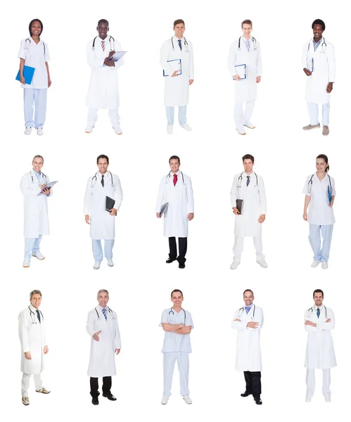 Collage de médecins divers — Photo